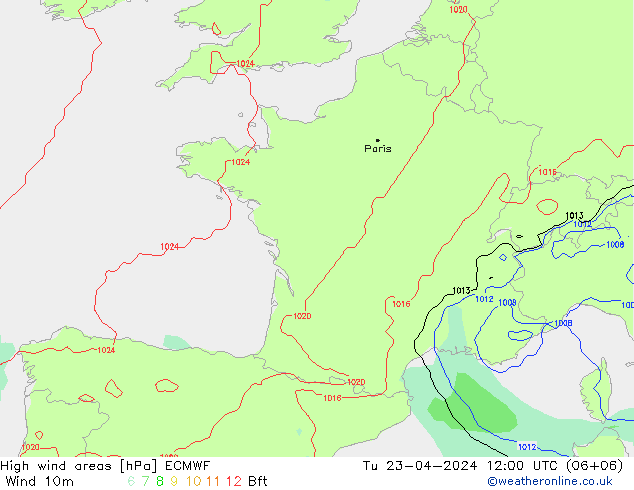 Sturmfelder ECMWF Di 23.04.2024 12 UTC