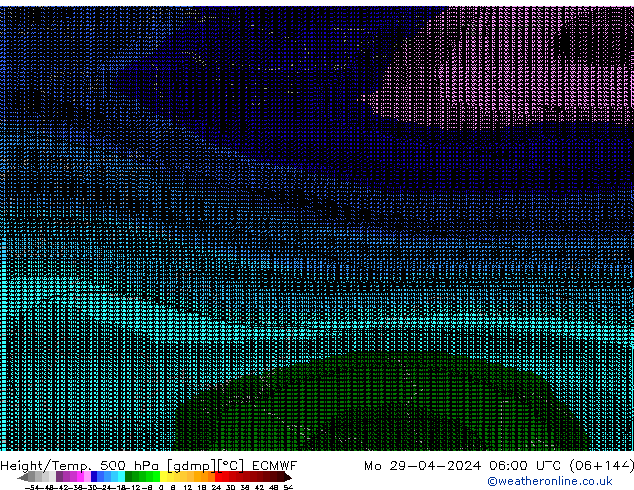 Height/Temp. 500 hPa ECMWF Seg 29.04.2024 06 UTC