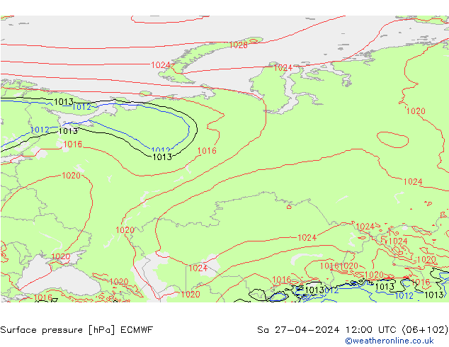 pression de l'air ECMWF sam 27.04.2024 12 UTC