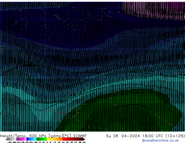 Height/Temp. 500 hPa ECMWF Su 28.04.2024 18 UTC
