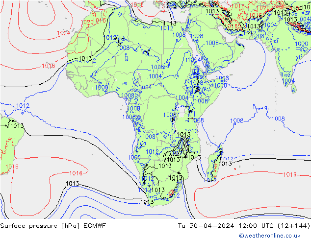 pression de l'air ECMWF mar 30.04.2024 12 UTC