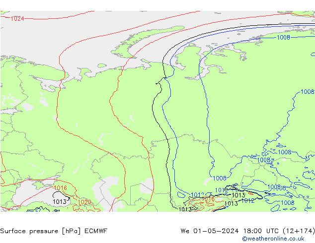 Pressione al suolo ECMWF mer 01.05.2024 18 UTC