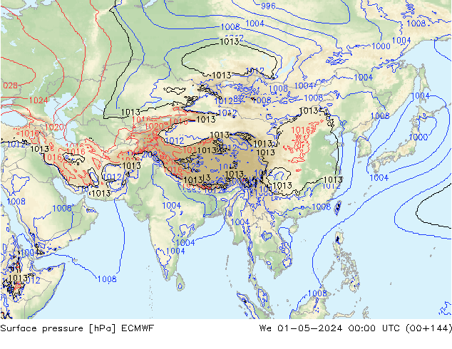 Atmosférický tlak ECMWF St 01.05.2024 00 UTC