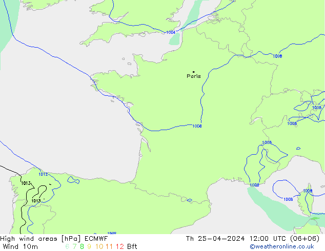 Sturmfelder ECMWF Do 25.04.2024 12 UTC