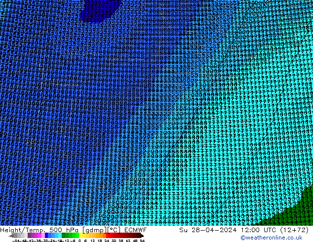 Géop./Temp. 500 hPa ECMWF dim 28.04.2024 12 UTC