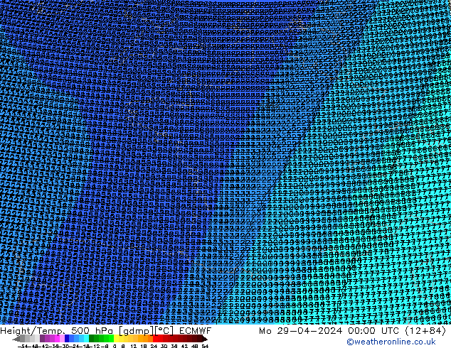 Géop./Temp. 500 hPa ECMWF lun 29.04.2024 00 UTC