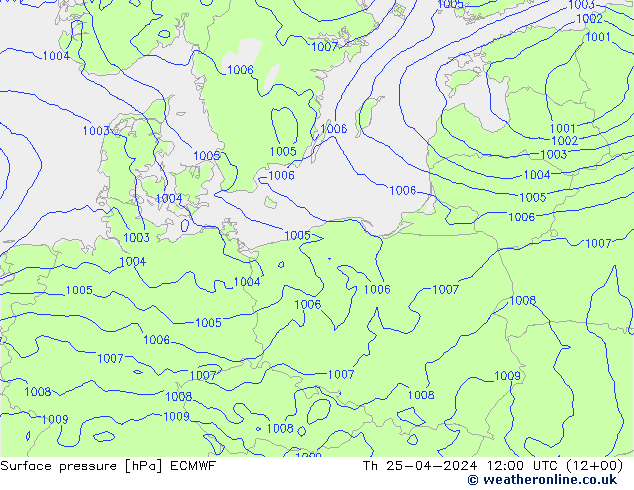 Yer basıncı ECMWF Per 25.04.2024 12 UTC