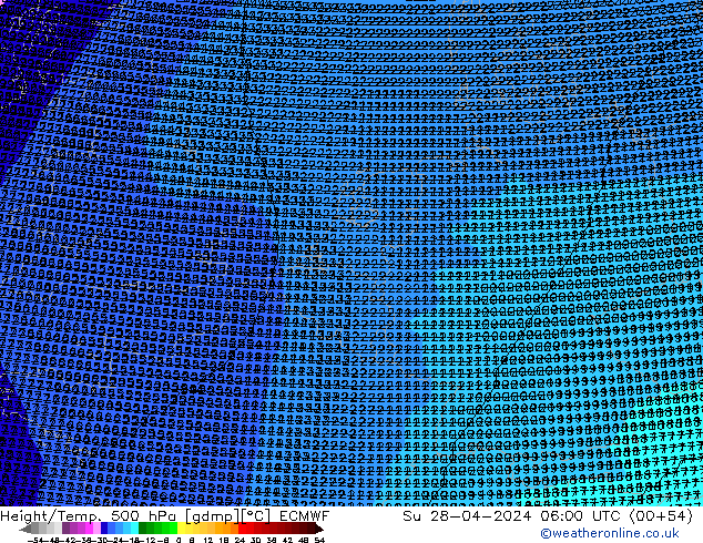 Height/Temp. 500 hPa ECMWF Ne 28.04.2024 06 UTC