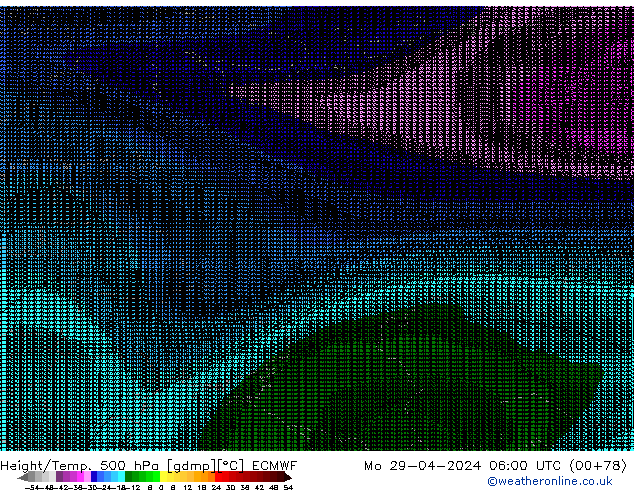 Height/Temp. 500 гПа ECMWF пн 29.04.2024 06 UTC