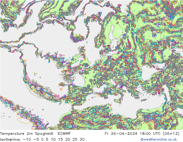 Temperaturkarte Spaghetti ECMWF Fr 26.04.2024 18 UTC