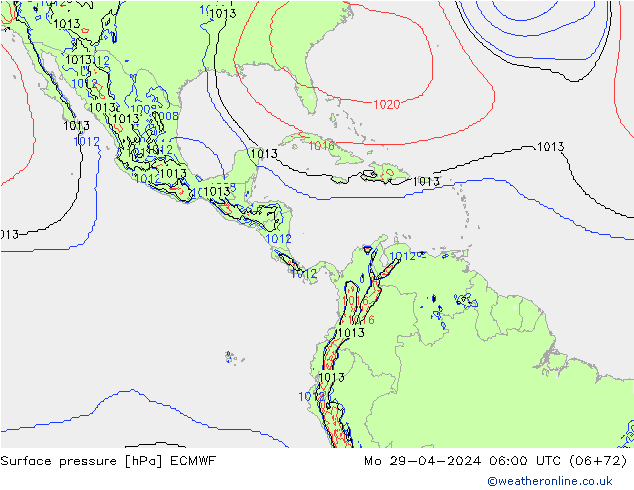 Bodendruck ECMWF Mo 29.04.2024 06 UTC