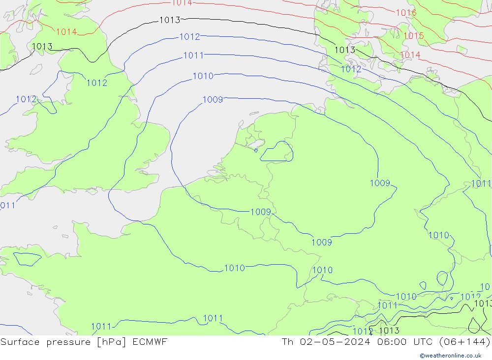 Surface pressure ECMWF Th 02.05.2024 06 UTC