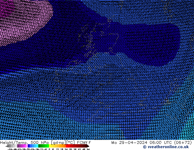 Height/Temp. 500 hPa ECMWF Mo 29.04.2024 06 UTC