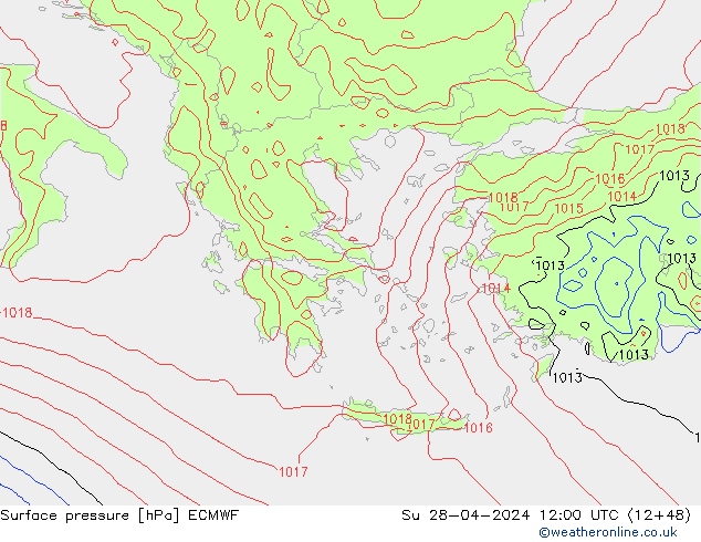 ciśnienie ECMWF nie. 28.04.2024 12 UTC