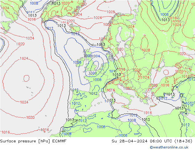ciśnienie ECMWF nie. 28.04.2024 06 UTC
