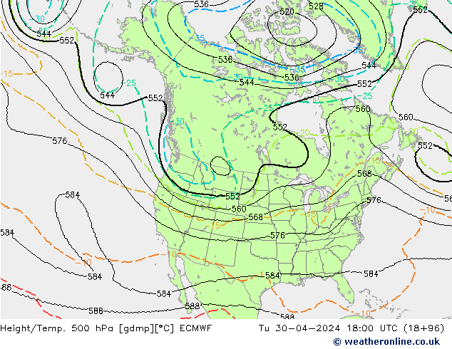 Geop./Temp. 500 hPa ECMWF mar 30.04.2024 18 UTC