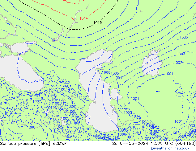 Luchtdruk (Grond) ECMWF za 04.05.2024 12 UTC