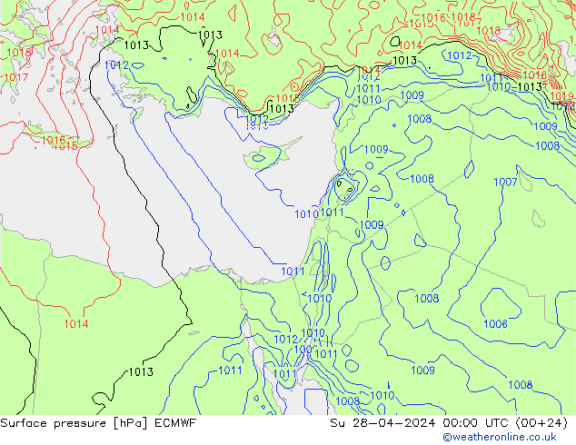 pression de l'air ECMWF dim 28.04.2024 00 UTC