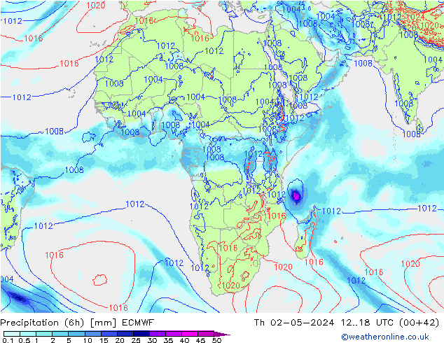 Precipitazione (6h) ECMWF gio 02.05.2024 18 UTC