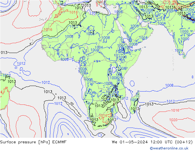 Atmosférický tlak ECMWF St 01.05.2024 12 UTC