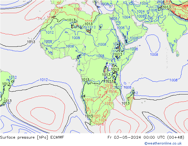 Yer basıncı ECMWF Cu 03.05.2024 00 UTC