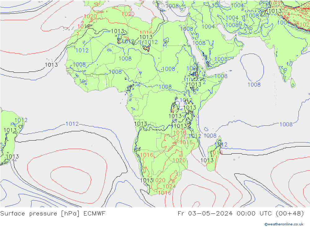 ciśnienie ECMWF pt. 03.05.2024 00 UTC