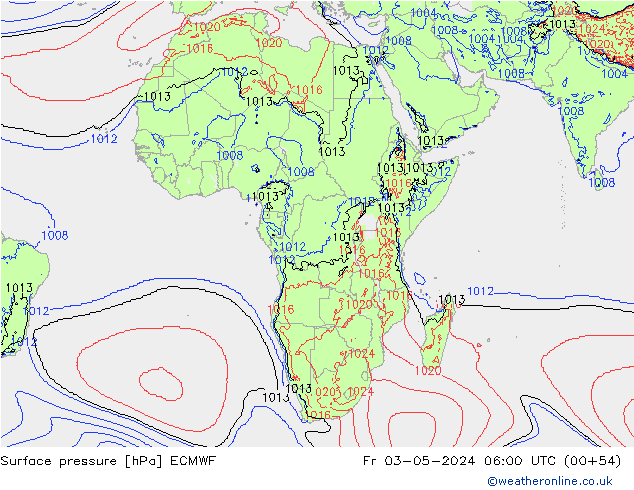 Surface pressure ECMWF Fr 03.05.2024 06 UTC