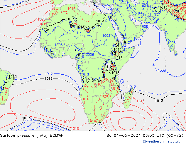 pressão do solo ECMWF Sáb 04.05.2024 00 UTC