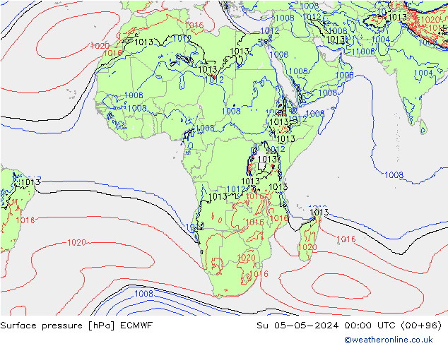 Yer basıncı ECMWF Paz 05.05.2024 00 UTC