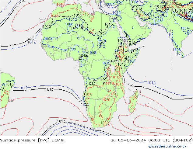 pression de l'air ECMWF dim 05.05.2024 06 UTC