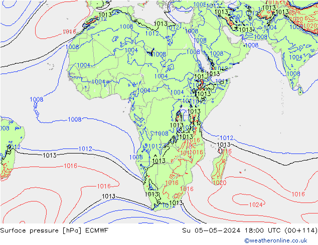 pression de l'air ECMWF dim 05.05.2024 18 UTC