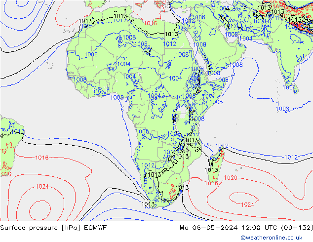 Pressione al suolo ECMWF lun 06.05.2024 12 UTC