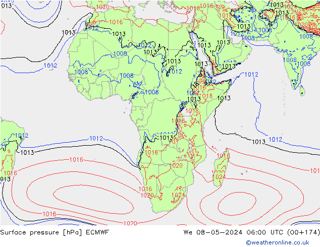 pression de l'air ECMWF mer 08.05.2024 06 UTC