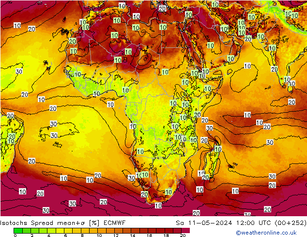 Isotachs Spread ECMWF So 11.05.2024 12 UTC