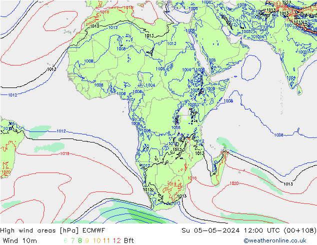 Windvelden ECMWF zo 05.05.2024 12 UTC