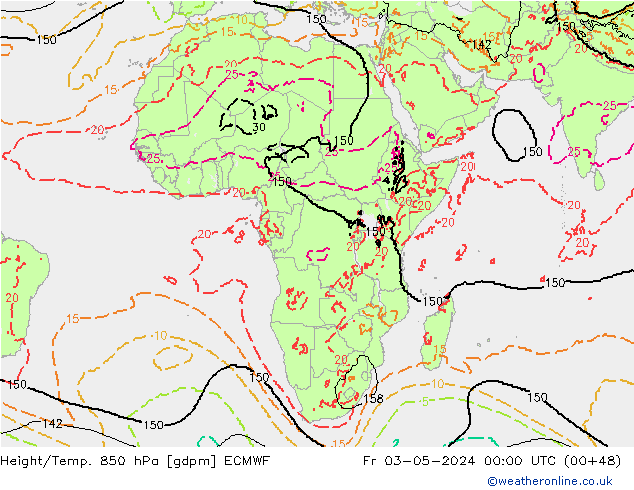 Height/Temp. 850 hPa ECMWF pt. 03.05.2024 00 UTC