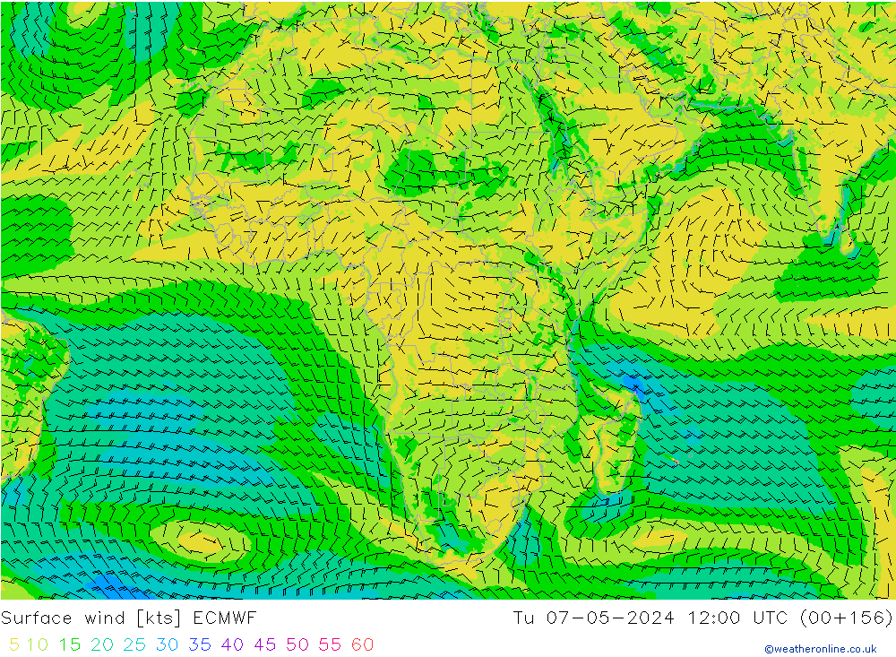 Surface wind ECMWF Tu 07.05.2024 12 UTC