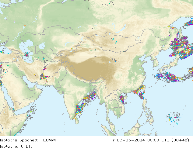 Isotaca Spaghetti ECMWF vie 03.05.2024 00 UTC