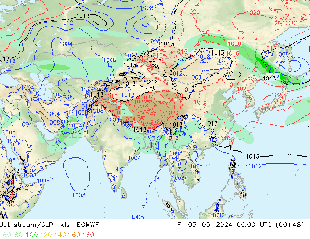 Corriente en chorro ECMWF vie 03.05.2024 00 UTC