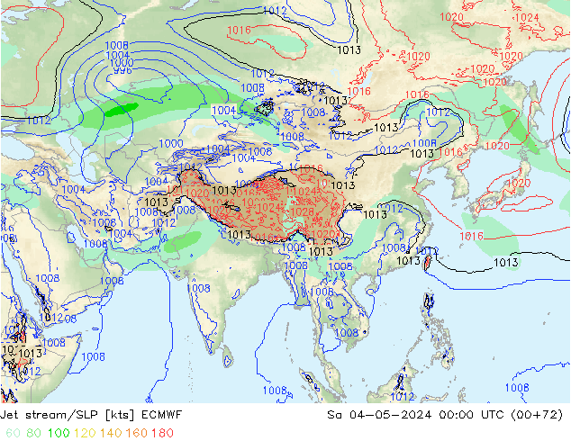 Jet stream ECMWF Sáb 04.05.2024 00 UTC