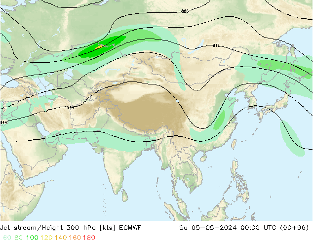 Prąd strumieniowy ECMWF nie. 05.05.2024 00 UTC