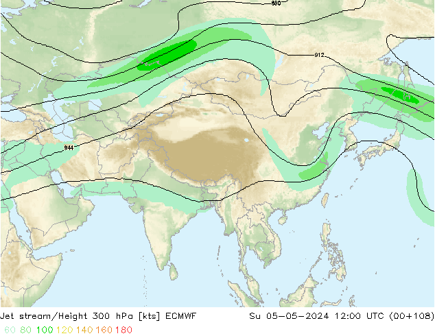 Jet stream/Height 300 hPa ECMWF Ne 05.05.2024 12 UTC