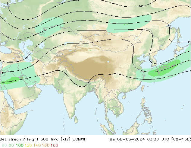 Jet stream/Height 300 hPa ECMWF We 08.05.2024 00 UTC