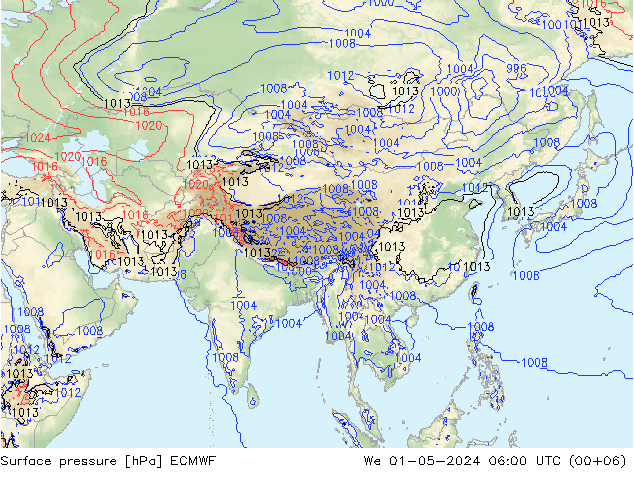 pression de l'air ECMWF mer 01.05.2024 06 UTC