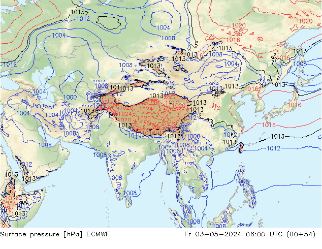 Luchtdruk (Grond) ECMWF vr 03.05.2024 06 UTC