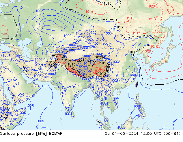 приземное давление ECMWF сб 04.05.2024 12 UTC