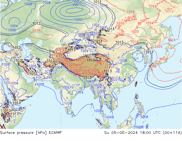 pression de l'air ECMWF dim 05.05.2024 18 UTC