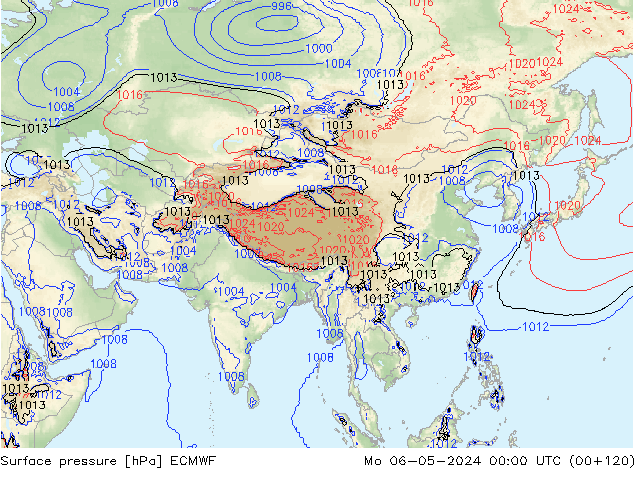 Atmosférický tlak ECMWF Po 06.05.2024 00 UTC