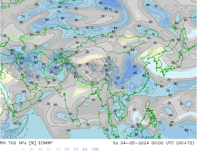 RH 700 hPa ECMWF Sáb 04.05.2024 00 UTC