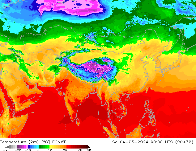 Temperaturkarte (2m) ECMWF Sa 04.05.2024 00 UTC